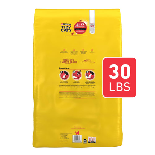 Purina Tidy Cats 24/7 Performance Non-Clumping Cat Litter, Clean Linen Scent, 30 lb Bag