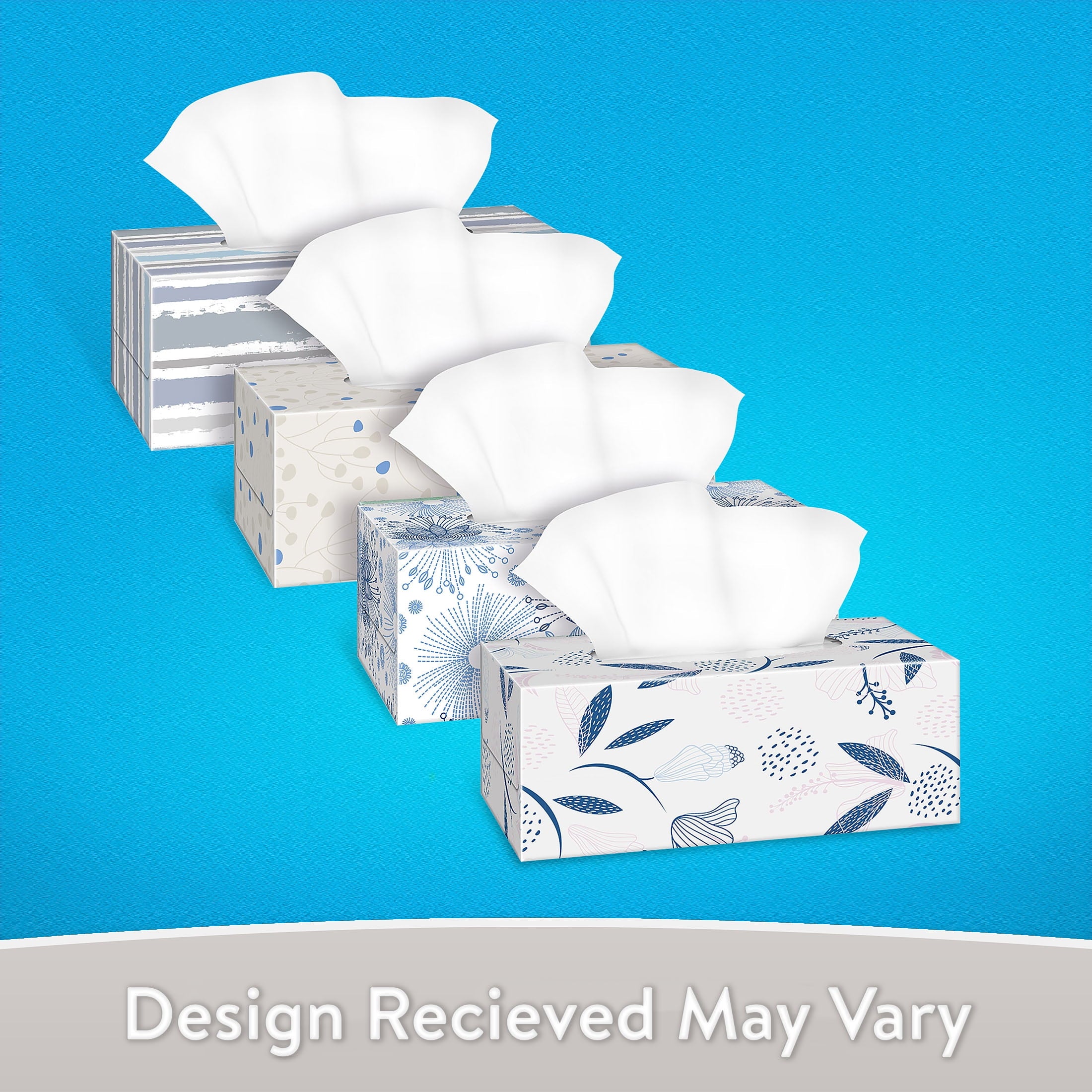 Great Value Everyday Soft Facial Tissues, 2 Flat Cartons, 160 Tissues per Flat, 2-Ply, Compare to Kleenex®